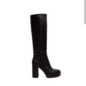 NWT Anthropologie SILENT D YELLONA Black Leather Boot